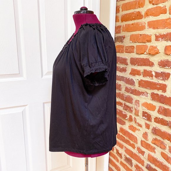 Grace Elements Black Jersey Ruffle Edge Shirt - Picture 4 of 4